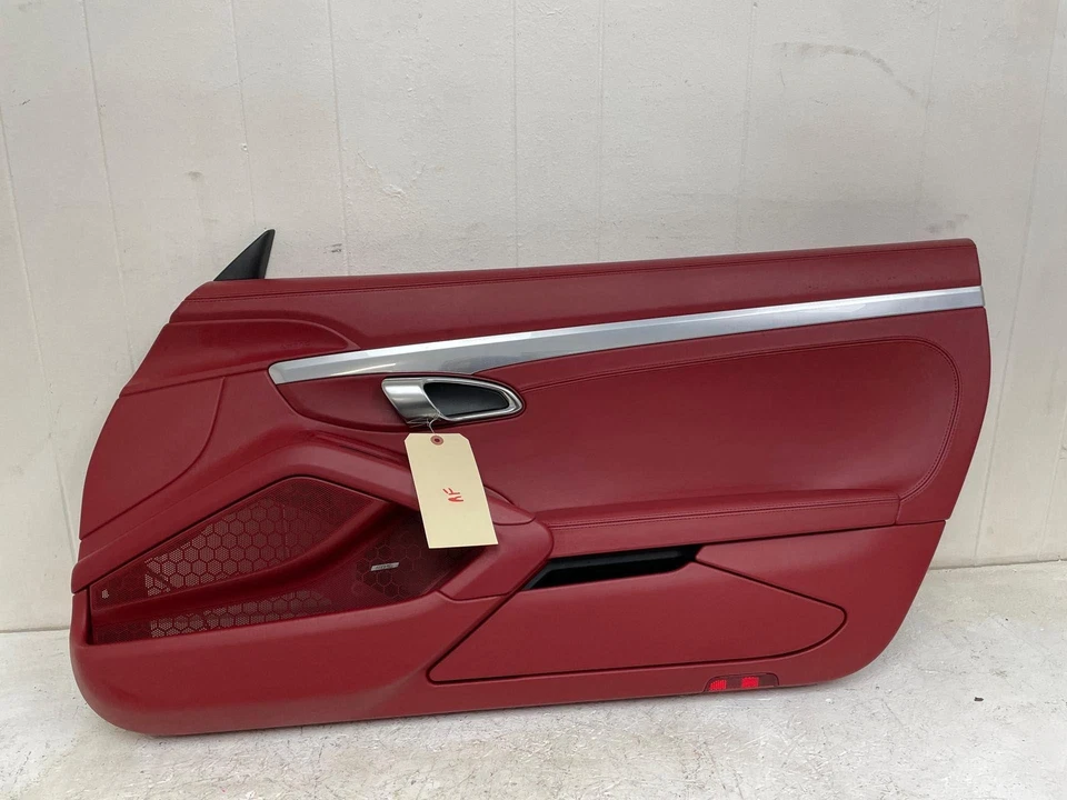 2013-2014 PORSCHE BOXSTER FRONT RIGHT PASS DOOR LEATHER TRIM PANEL CARRERA RED Foto 1 de 4