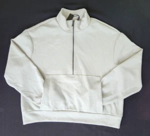 Tahari Faux Suede Women's 3/4 Zip Long Sleeve Cropped Active Jacket New Sz M - Picture 1 of 9