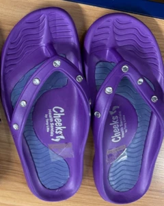 Tony Little Cheeks Gesundheit Sandalen FLIP FLOPS Größe 7 LILA NEU SELTEN - Bild 1 von 4