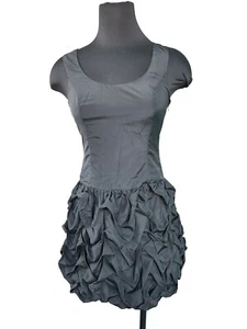 Express Black Ruffel Dress Formal Sleeveless Scoop Neck Womens Size 2 Y2K 90s - Picture 1 of 11