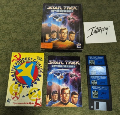 Star Trek 25th Anniversary Interplay IBM Tandy PC Game Big Box, 5.25" CIB 1991 - Image 1 of 4