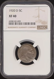 1920-D Buffalo Nickel NGC XF 40 - Bild 1 von 2