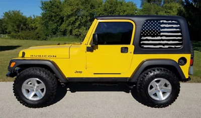 Calcomanías de ventana de techo rígido con bandera americana envejecida para Jeep Wrangler TJ 1997-2006 Foto 1 de 4