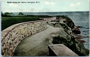 Promenade le long du rivage NEWPORT, Rhode Island RI c1911 - Carte postale - Photo 1/2