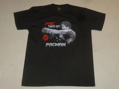 MANNY PACQUIAO PAC EM UP T-SHIRT SIZE 2XL BLACK CLOTHESLINE MENS TEE  - Image 1 of 4