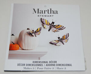 NWT Martha Stewart Gold 3-Dimensional Large Moth Wall Decorations Set of 3