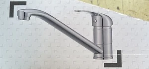 Brigg Kitchen Top Lever Mono Mixer Tap Chrome Effect inc Flexi-Tails - Picture 1 of 3