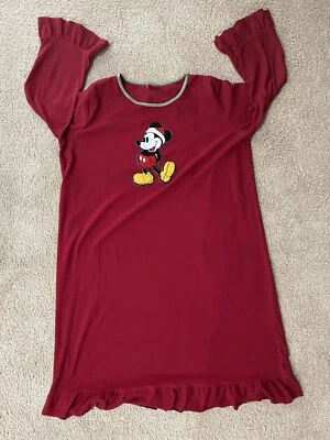 DISNEY MICKEY MOUSE CAMISÓN POLAR ROJO OSCURO NIÑAS Talla XL MANGA CON VOLANTES-e000 Foto 1 de 4