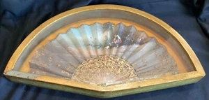 Antique Hand Fan French Landscape Romantic Couple Hand Painted & Artist Signed - Picture 1 of 10