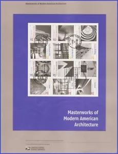 USA7 #3910 U/A SOUVENIR PAGE FDC SvSht Modern American Architectures - Picture 1 of 1