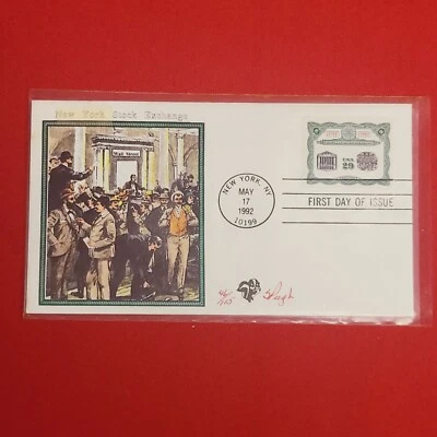First Day of Issue New York Stock Exchange Stamp Cache Envelope Enclosure - Image 1 of 4