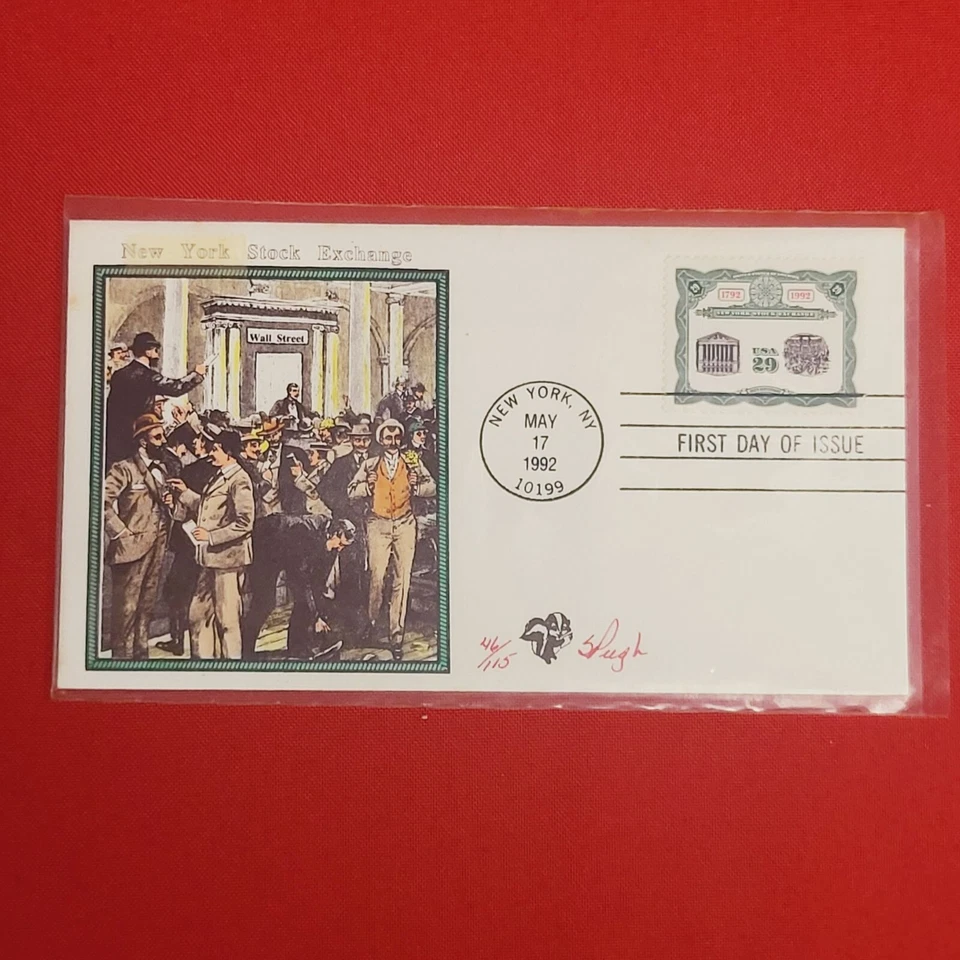 First Day of Issue New York Stock Exchange Stamp Cache Envelope Enclosure - Image 1 of 4