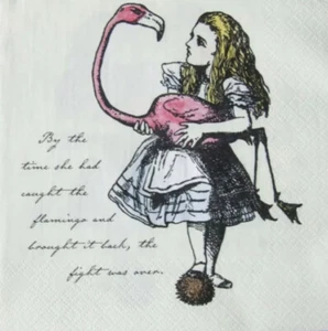 2 X Alice In Wonderland Single Paper Napkins For Decoupage Art Craft K1/328 - Picture 1 of 1