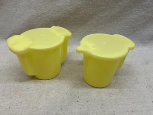 Tupperware gelbe Zuckerdose 577-10 und Milchkännchen 574-12 Set Klappdeckel USA alt - Bild 1 von 10