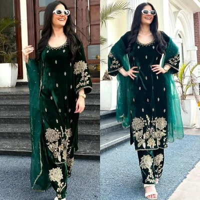 Designer Indian Pakistani Salwar Kameez Bollywood Dress Party Wear Suit wedding - Image 1 of 4