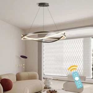 LED Dimmable Pendant Lights Kitchen Lamp Hotel Chandeliers Black Ceiling Lights - Picture 1 of 16