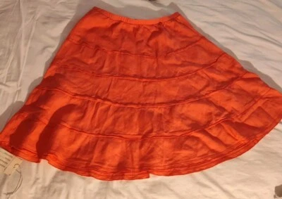 Soft Surroundings Pink Linen Miniskirt XS Pleats Schoolgirl Barbie Ruffles Fairy - Image 1 of 4