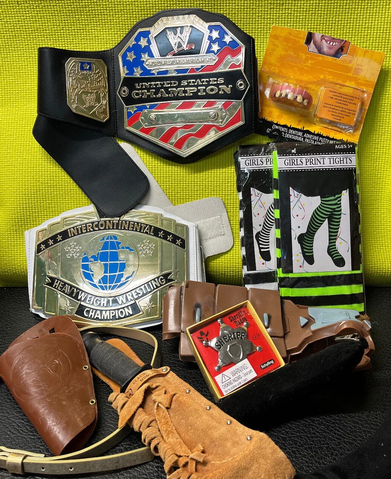 Halloween Accessories CHOOSE: Teeth Striped Tights Knife Tail Sheriff Wrestling - Image 1 of 1