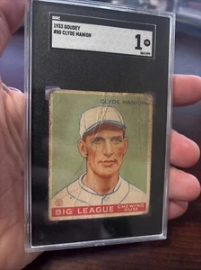 1933 Goudey Big League Chewing Gum Clyde Manion SGC 1 #80 Reds - Picture 1 of 2