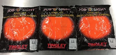 3 Pack Tingley Job Sight V70529-Class 2 Safety Vest, 2X-3X Orange 3 Count - Image 1 of 2
