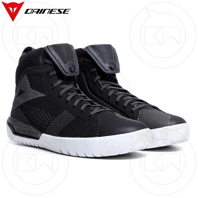 DAINESE SCARPE MOTO UOMO METRACTIVE AIR SHOES BLACK/WHITE OMOLOGATE NERO/BIANCO