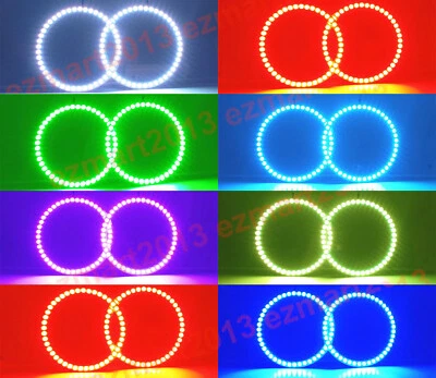 100mm 3.94 inch 2pcs 5050 RGB Halo Ring angel eye for headlight fog light lamp - Image 1 of 4
