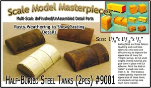 HALBVERGRABENE STAHLPANZER - 2 Stück Scale Model Masterpieces HOn3 fsm fein nfc1192 - Bild 1 von 12