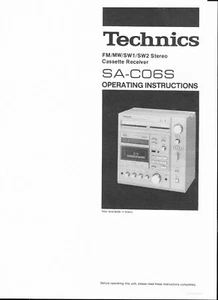 Technics  Bedienungsanleitung user manual owners für SA- C 06 S Copy - Picture 1 of 1