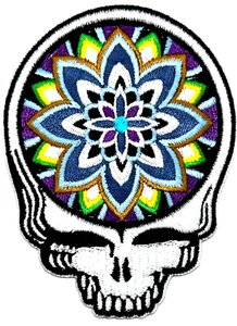 Grateful Dead Steal Your Face Blume bestickt Rock Bügelbild Patch - Bild 1 von 1