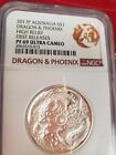 2017 Austalia Dragon Phoenix High Relief ??1 Oz Silver Coin ??Ngc 69 Uc ????