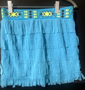 GIRLS Sz 12 JUSTICE Skirt Skort BEADED Elastic WAIST FRINGE Easter Spring Dress - Picture 1 of 9