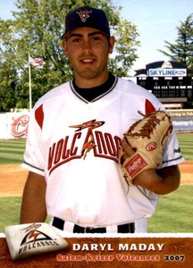 2007 Salem-Keizer Volcanoes Grandstand #22 Daryl Maday Bristol Wisconsin WI Card