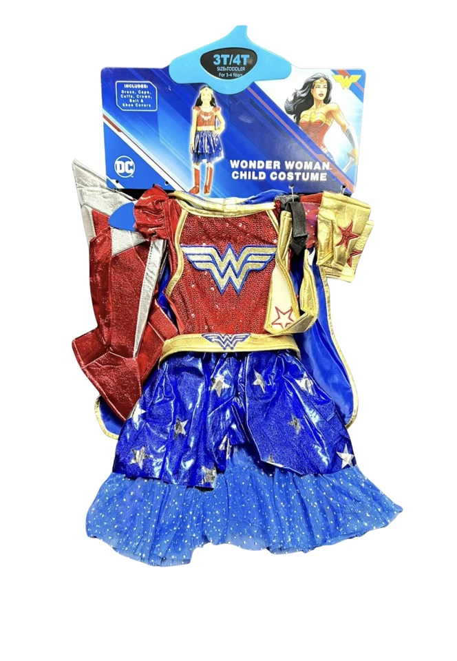 Halloween DC Mujer Maravilla Niñas Pequeñas 3T/4T Disfraz de Vestir Simular Juegos con disfraces  Foto 1 de 1