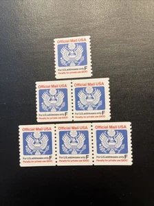 US Stamp Scott #O144 1991 F Official Coil Strip of 3–Pair & Single MNH - Picture 1 of 2