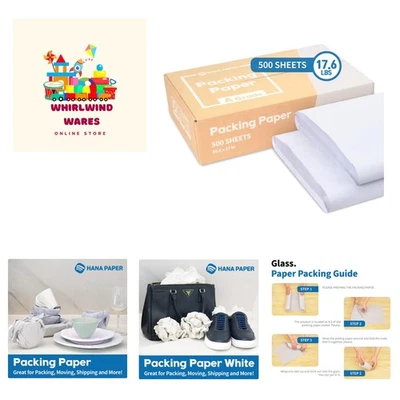 Large 500 Sheet Unprinted Newsprint Packing Paper for Wrapping Fragile Items - Image 1 of 4