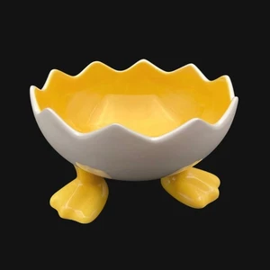 Duck Feet Half Cracked Egg Bowl Candy Dish 5.5" Bella Casa Gantz Easter Standing - Picture 1 of 16