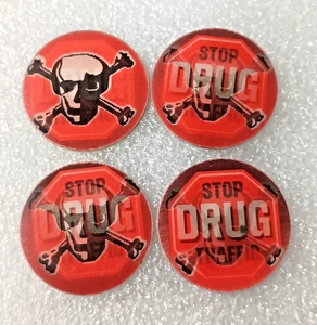 4 Stop Drug Traffic Skull Vari-vue Lenticular Small insert 1960s NOS New Read! - Picture 1 of 9
