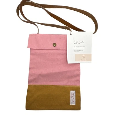 ROAM by 42 Pressed Travel Bag Crossbody Pink Mustard Canvas Purse - Image 1 of 4