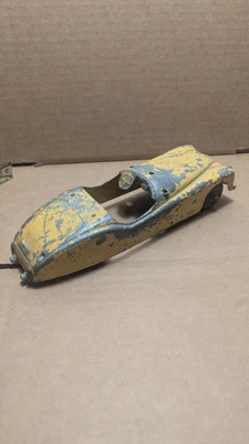 Coche de caza Hubley Kiddie años 50 juguete amarillo 7” #455 Jaguar de colección hecho en EE. UU. Foto 1 de 4