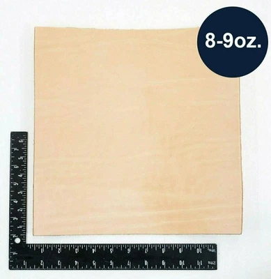 ELW Natural Veg Tan Tooling Cowhide Full Grain Leather Pre-Cut 8.5"x11" 8/9 oz. - Image 1 of 4