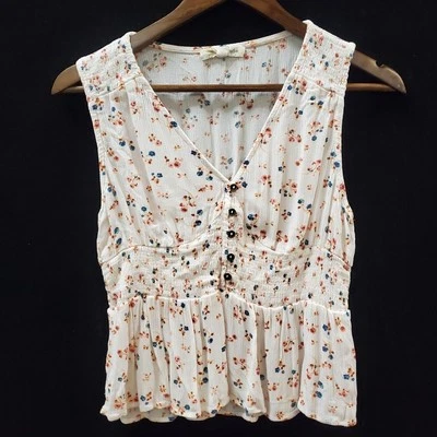 Top Babydoll Rewind Floral Gauzy Cottagecore para Mujer Talla L Calado Boho Festival Foto 1 de 4