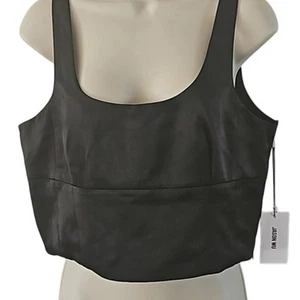 Jason Wu Women’s Black Satin Crop Top – Size Large – Style WX6561-6PA – NWT - Picture 1 of 5