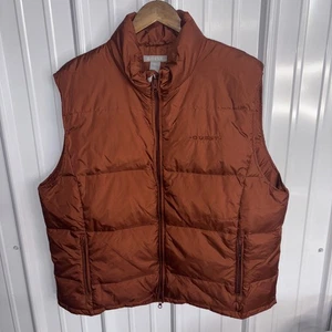 Quest Men’s Puffer Vest – Goose Down – Size XL Dark Orange - Picture 1 of 8