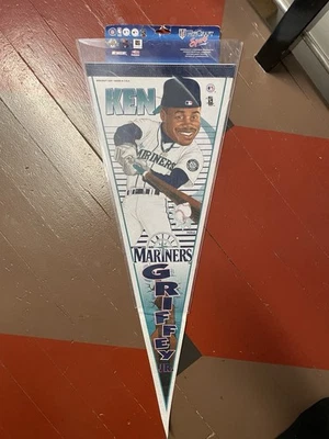复古 WinCraft #207 Ken Griffey Jr. 西雅图水手队 12'X 30' Pennant 旗子 全新 — 第 1/3 张图片