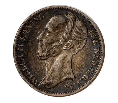 Netherlands 1848 ~ .945 Silver  Gulden ~ Willem II - Image 1 of 2