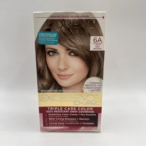 Loreal Excellence Creme Permanent Hair Color 6A Light Ash Brown 1 Pack - Picture 1 of 4