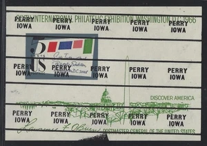 Precancels - IA - Perry - 1311-256 - SIPEX Souvenir Sheet - nice type - Picture 1 of 2