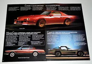 1983 CHEVY CAMARO Z28 CORVETTE MONTE ORIGINAL DEALER SALES BINDER INSERT AD 83 - Picture 1 of 1