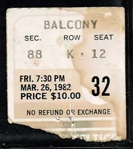 1982 BASKETBALL TICKET CELTICS PISTONS ISIAH THOMAS (ROOKIE) LARRY BIRD 18pts - Picture 1 of 1