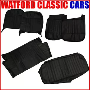 Classic Mini Front & Rear Seat Cover set BLACK - Picture 1 of 2